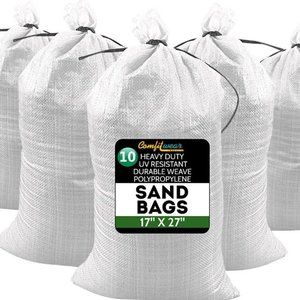 Heavy Duty Durable Sandbags (17 x 27, 10 Pack) Water Resistant UV Protection